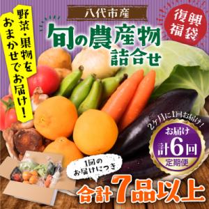 ふるさと納税 八代市 【定期便6回】【2ヶ月に1回お届け】八代市産!旬の農産物詰合せ 福袋 7品以上...