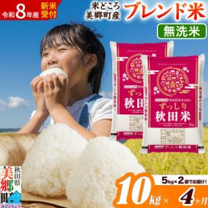 ふるさと納税 美郷町 新米受付 《定期便4ヶ月》ブレンド米【無洗米】精米 10kg|01_ssn-011004ms