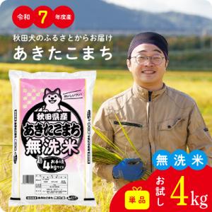 ふるさと納税 大館市 【令和7年産】秋田県産あきたこまち(無洗米)4kg