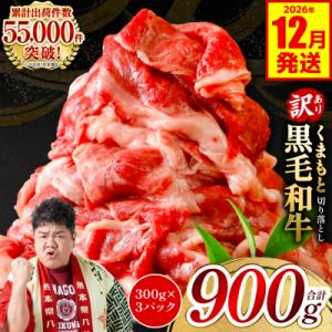 ふるさと納税 八代市 【訳あり】 くまもと黒毛和牛 切り落とし 900g 2026年12月発送_06...