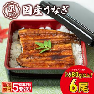 ふるさと納税 境町 〈最短翌日発送〉 【訳あり】国産 うなぎ 蒲焼き 6尾 680g以上! ※サイズ...