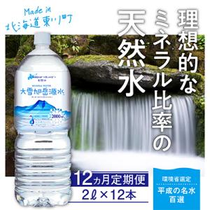 ふるさと納税 東川町 【毎月定期便】「大雪旭岳源水」(2L×12本) 【0057-002】全12回