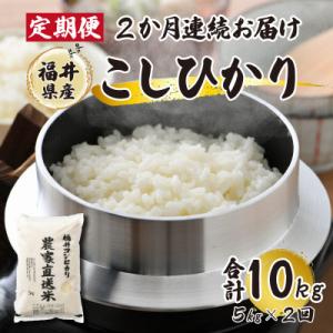 ふるさと納税 小浜市 【毎月定期便】農家直送米福井こしひかり5kg全2回