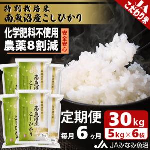ふるさと納税 南魚沼市 【毎月定期便】特別栽培米南魚沼産こしひかり8割減 精米 30kg(5kg×6)全6回