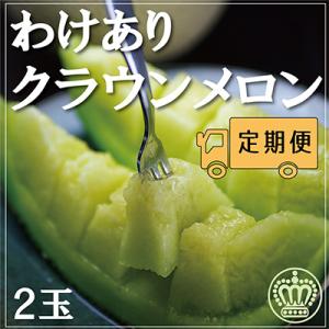 ふるさと納税 袋井市 【毎月定期便】【訳あり品】クラウンメロン2玉〜ご家庭用に〜12ヵ月毎月お届け【定期便】全12回