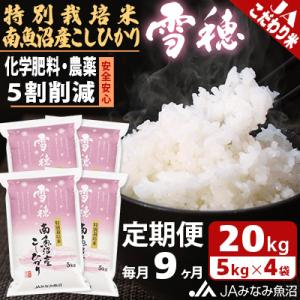 ふるさと納税 南魚沼市 【毎月定期便】特別栽培米南魚沼産こしひかり「雪穂」 精米 20kg(5kg×4袋) 全9回