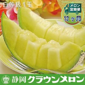 ふるさと納税 森町 【毎月定期便】クラウンメロン(白等級) 1玉 全12回【森町SF】