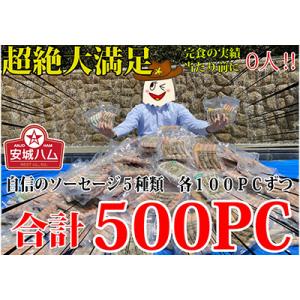 ふるさと納税 安城市 驚異の2500本!超絶量500セット!!ソーセージ5種　各100PC　安城ハム...