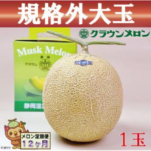 ふるさと納税 袋井市 【毎月定期便】【規格外BIGサイズ!】クラウンメロン規格外大玉　1玉全12回