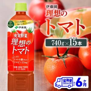 ふるさと納税 川南町 【毎月定期便】理想のトマトペットボトル740g×15本(川南町)全6回