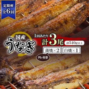 ふるさと納税 吉野ヶ里町 【毎月定期便】国産うなぎ蒲焼・白焼3枚セット(うなぎ蒲焼2枚・白焼1枚)(約540g)全6回｜Yahoo!ふるさと納税