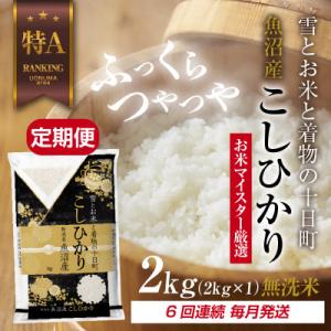 ふるさと納税 十日町市 【毎月定期便】[無洗米]魚沼産 コシヒカリ 2kg 精米 (お米の美味しい炊...