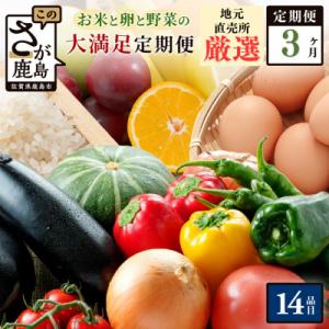 ふるさと納税 鹿島市 【毎月定期便】肥前の国の農産物大満足セット(野菜・卵・米・果物等)14品目程度...