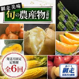 ふるさと納税 網走市 【発送月固定定期便】網走美味・旬の農産物定期便 網走美味全6回