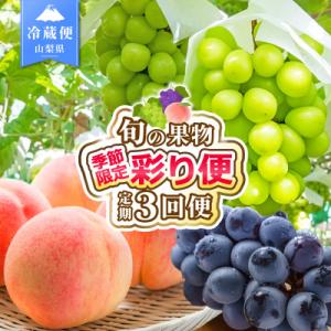 ふるさと納税 笛吹市 【発送月固定定期便】桃 黒ぶどう シャインマスカット 山梨 人気 フルーツ 全3回