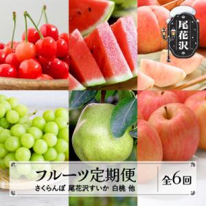 ふるさと納税 尾花沢市 【発送月固定定期便】山形 フルーツ定期便 さくらんぼ スイカ 白桃など全6回