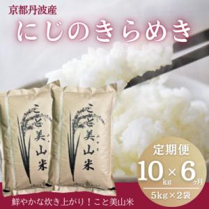 ふるさと納税 南丹市 【毎月定期便】にじのきらめき 精米 10kg(5kg×2袋) 美山町産 こと美山米全6回