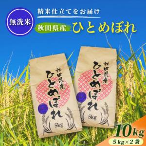 ふるさと納税 由利本荘市 【毎月定期便】【無洗米】通算5回特A 秋田県産ひとめぼれ 10kg(5kg×2袋)全3回
