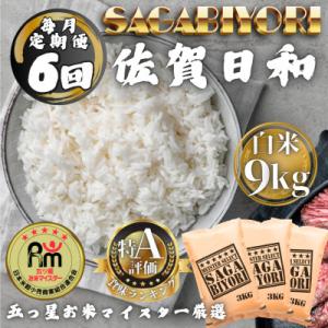 ふるさと納税 多久市 【毎月定期便】さがびより白米9kg(3kg×3袋)全6回