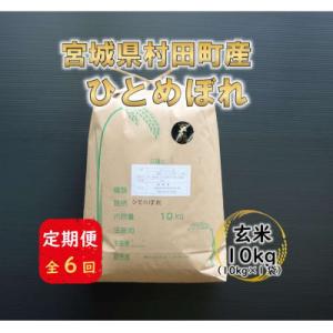 ふるさと納税 村田町 【毎月定期便】宮城県村田町産ひとめぼれ　玄米10kg(10kg×1)全6回
