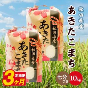 ふるさと納税 八郎潟町 【毎月定期便】あきたこまち 10kg(5kg×2袋)【7分づき(精米)】 秋田県産全3回