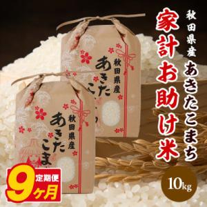 ふるさと納税 八郎潟町 【毎月定期便】あきたこまち 家計お助け米 10kg(5kg×2袋)【白米】 秋田県産全9回