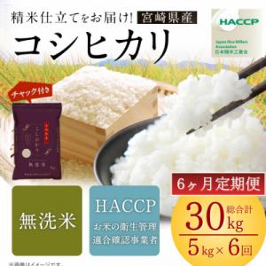 ふるさと納税 高鍋町 【発送月固定定期便】令和8年産米 こしひかり 5kg 宮崎県産米(チャック米袋付き)全6回
