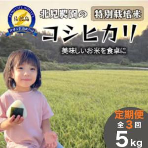 ふるさと納税 佐渡市 【発送月固定定期便】【数量限定】特別栽培米佐渡産コシヒカリ　精米5kg全3回