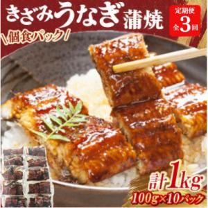 ふるさと納税 広川町 【毎月定期便】中国産 うなぎ刻み蒲焼 計1kg(100g×10パック)　全3回