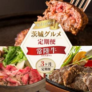 ふるさと納税 水戸市 【毎月定期便】常陸牛 定期便Aコース ハンバーグ 焼肉用 すき焼き用 肩肉セッ...
