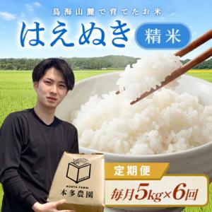 ふるさと納税 酒田市 【発送月固定定期便】《先行受付》はえぬき 精米 5kg 10月〜3月発送全6回