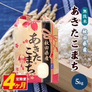 ふるさと納税 八郎潟町 【毎月定期便】あきたこまち 5kg【精米・無洗米】 秋田県産全4回