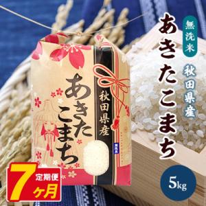 ふるさと納税 八郎潟町 【毎月定期便】あきたこまち 5kg【精米・無洗米】 秋田県産全7回