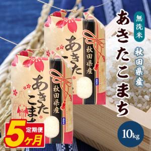 ふるさと納税 八郎潟町 【毎月定期便】あきたこまち 10kg(5kg×2袋)【精米・無洗米】 秋田県産全5回