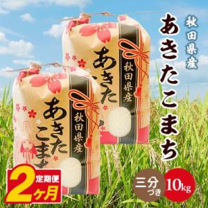 ふるさと納税 八郎潟町 【毎月定期便】あきたこまち 10kg(5kg×2袋)【3分づき(精米)】 秋田県産全2回
