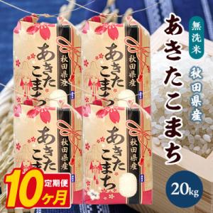ふるさと納税 八郎潟町 【毎月定期便】あきたこまち 20kg(5kg×4袋)【精米・無洗米】 秋田県産全10回