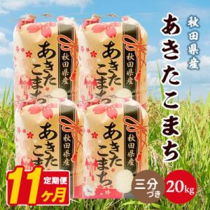 ふるさと納税 八郎潟町 【毎月定期便】あきたこまち 20kg(5kg×4袋)【3分づき(精米)】 秋田県産全11回
