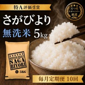 ふるさと納税 吉野ヶ里町 【毎月定期便】【無洗米さがびより5kg】(吉野ヶ里町)全10回
