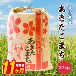 ふるさと納税 八郎潟町 【毎月定期便】あきたこまち 27kg【白米】 秋田県産全11回