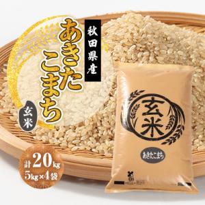 ふるさと納税 大潟村 【発送月固定定期便】あきたこまち 玄米 20kg(5kg×4袋) 10月〜12月発送全3回