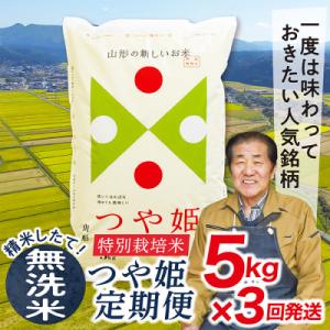 ふるさと納税 最上町 【発送月固定定期便】買い忘れなしで美味しい特別栽培米つや姫5kg(無洗米)が届く全3回