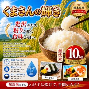 ふるさと納税 玉名市 【毎月定期便】熊本県産 くまさんの輝き 無洗米 10kg全3回
