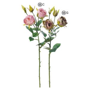 《 造花 》とりよせ品Asca(アスカ) ローズ×2 つぼみ×2