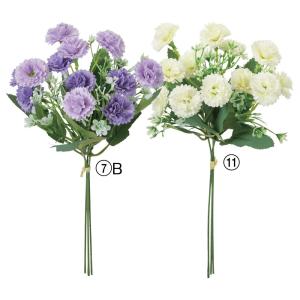 造花 花束 とりよせ品 ミックスフラワーバンチ 小花 花材 白 ホワイト パープル 紫 髪飾り コサージュ パーツ 材料 花冠 花資材 アスカ ASCA アスカ商会