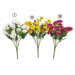 仏花 造花 とりよせ品 マムブッシュ×21 小菊 黄色 白 紫 イエロー ホワイト パープル 造花仏花 お供え花 供花 墓花 盆花 お盆 春 アスカ ASCA アスカ商会