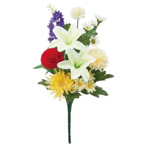造花 仏花 とりよせ品 仏花 花束 仏壇 お墓 紫 白 ホワイト 黄色 イエロー 仏前 墓前 菊 百合 ユリ 造花仏花 お供え花 供花 墓花 アスカ ASCA アスカ商会