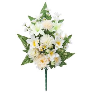 造花 仏花 とりよせ品 仏花 花束 仏壇 お墓 紫 白 ホワイト 仏前 墓前 菊 百合 ユリ 造花仏花 お供え花 供花 墓花 盆花 お盆 仏事 アスカ ASCA アスカ商会