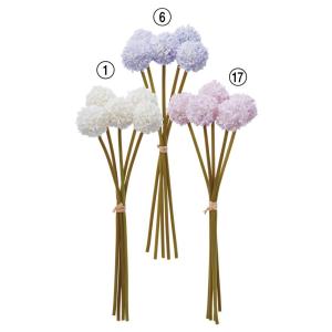 造花 とりよせ品 ポンポンフラワーバンチ（1束5本） 髪飾り コサージュ 花材 材料 パーツ ポンポン菊 ボールマム ピンポンマム 白 アスカ ASCA アスカ商会