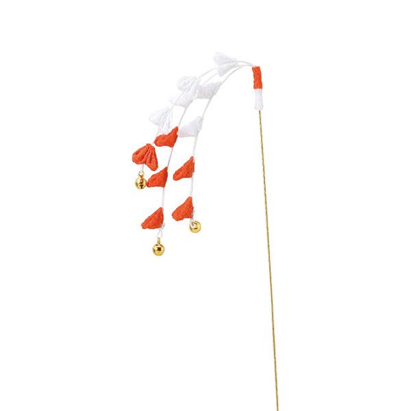 正月 装飾 とりよせ品 ちりめん2連つまみ飾りピック 正月ピック 迎春ピック 造花 シルクフラワー ...