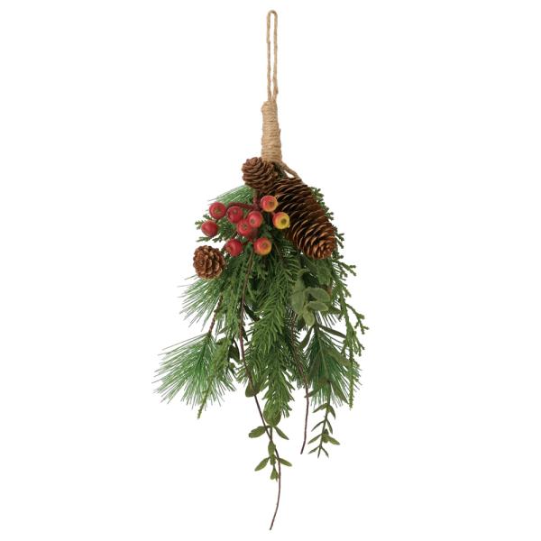 クリスマス リース とりよせ品 ミックスベリーハンギングスワッグ 壁掛け 吊り下げ マツ 松 松ぼっ...